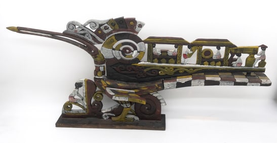 Modern Carved Wood Bird Effigy Sculpture