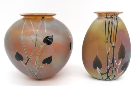Pair of Craig Zweifel Art Glass Vases