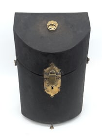 18th C. Shagreen George II English Knife Box w/ Brass Fittings