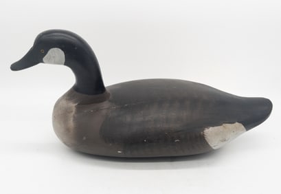 Carved Wood and Painted Full Size Duck Decoy