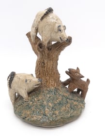 Claude Graves Southern Folk Pottery Possum Chase