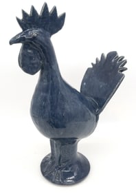 Bobby Ferguson Southern Folk Pottery Large Blue Rooster