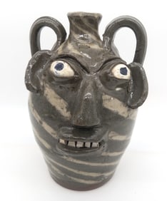 Burlon Craig Southern Folk Pottery Two Tone Face Jug