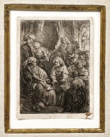 Rembrandt Etching, Joseph Telling His Dreams, 3rd State.