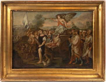 Johann Lederwasch Old Master Oil On Canvas, Arch Angel Gabriel