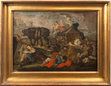 Johann Lederwasch Old Master Oil On Canvas, Grim Reaper