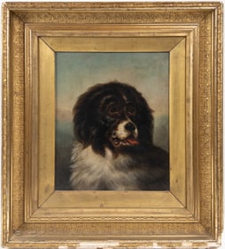 English 19th C. English Spaniel Dog Portrait Painting