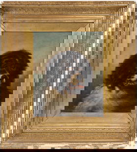 English 19th C. English Spaniel Dog Portrait Painting: English 19th C. English Spaniel Dog Portrait Painting. Signed "Wm R, 1880" lower right. Image measures appx 12 1/4" x 10 1/4", and 18 7/8" x 17" framed. Losses to frame as shown.