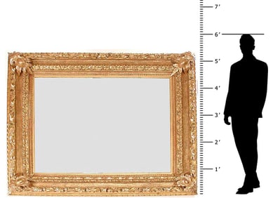 19th C. Monumental Italian Giltwood Mirror, 75" x 64"