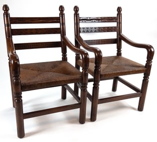 Pair of German Carved Armchairs