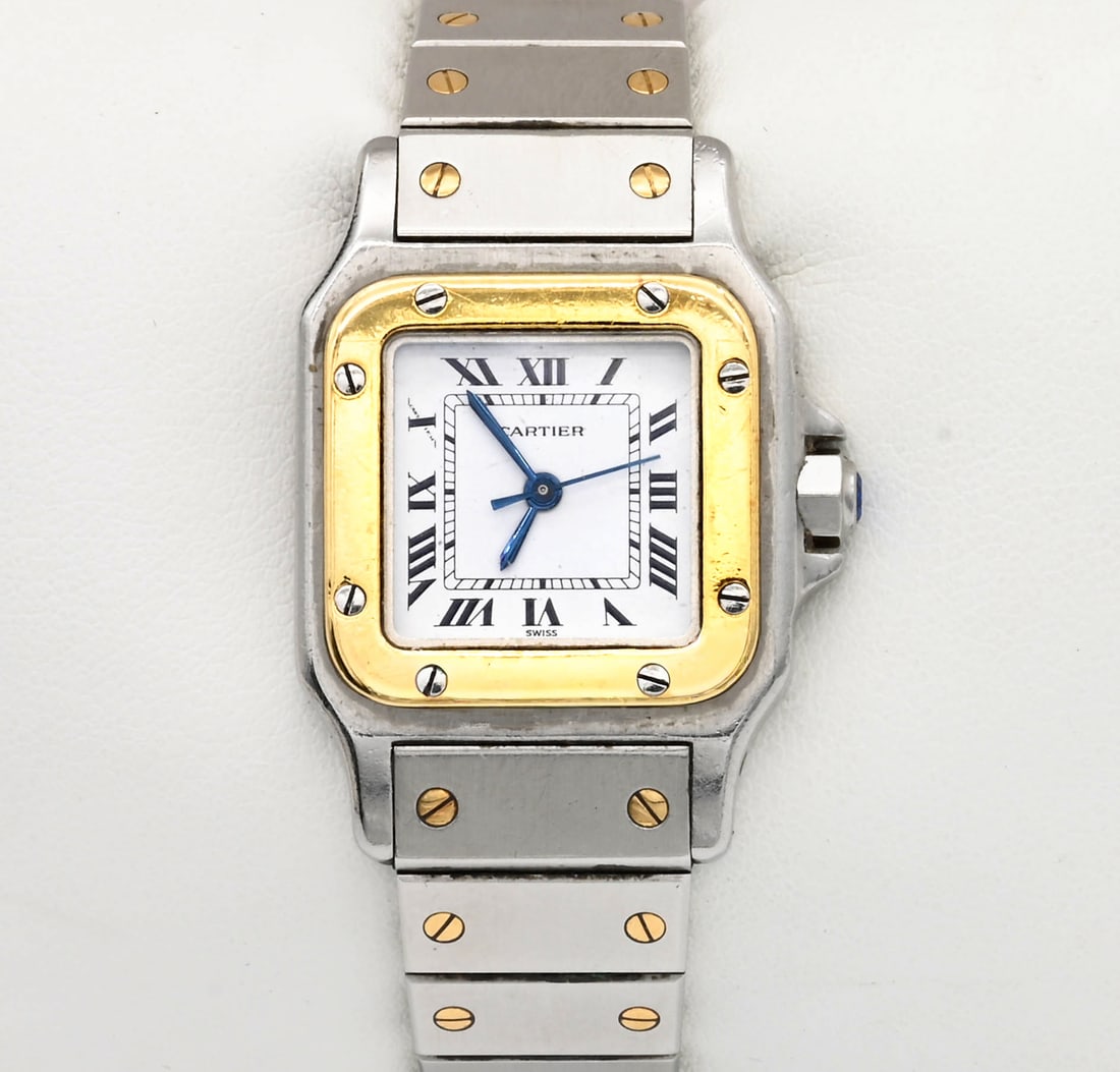 Santos De Cartier Galbee 18K Gold & SS Automatic Ladies Watch (1 of 5)
