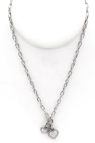 14k Gold & Diamond Textured Heart Necklace