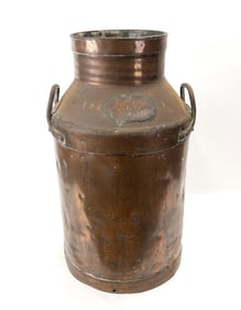 Antique Copper 50 Liter Milk Jug, "Hansea / Alberdi"