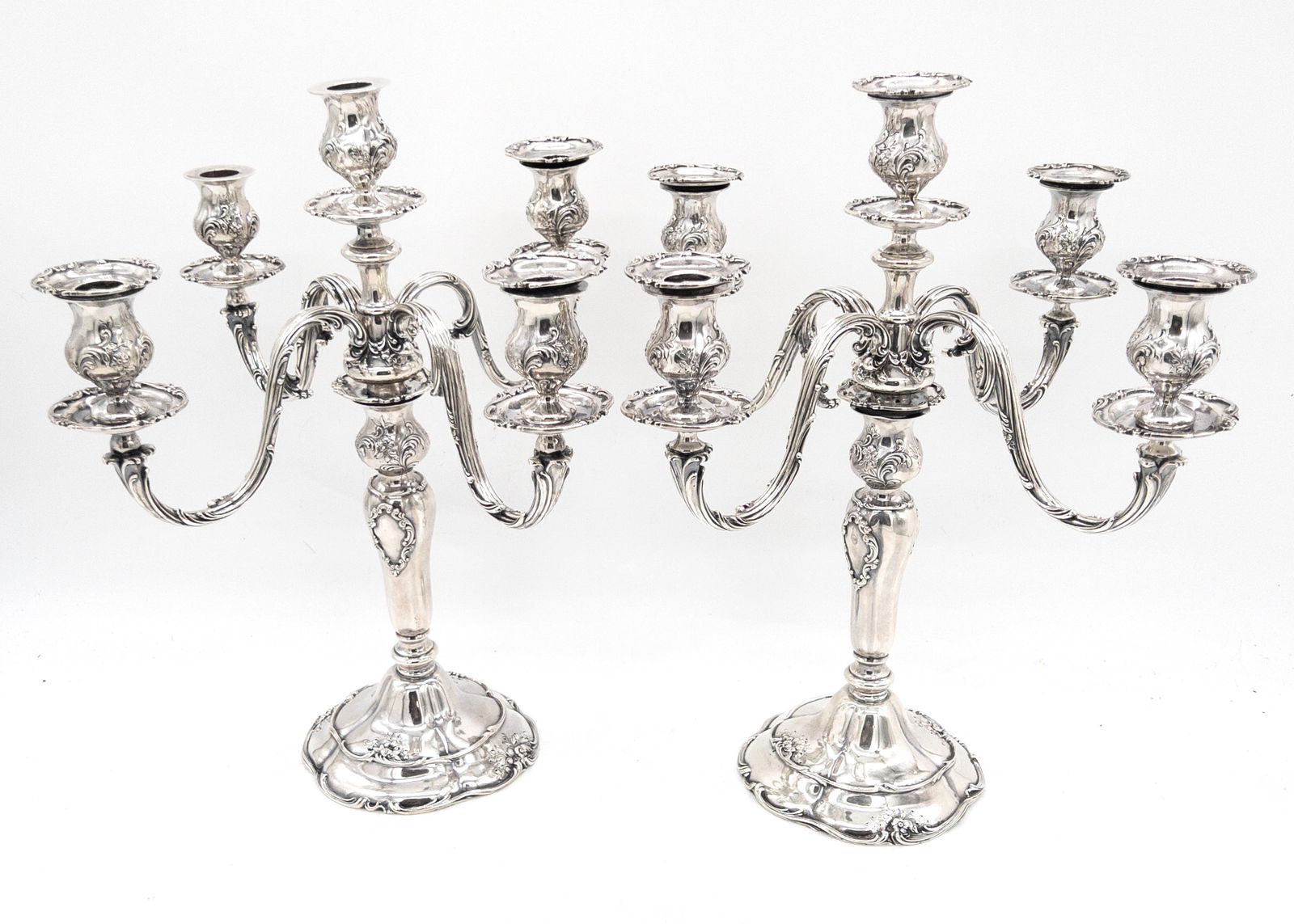 Pair of Gorham Sterling Silver 5 Light Candelabra (1 of 5)