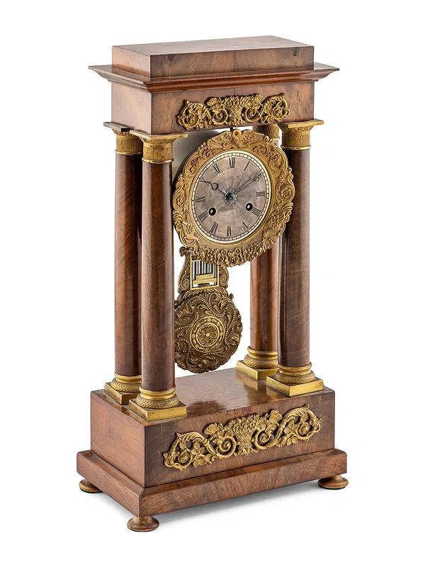 19th C. Charles X Gilt Bronze Mounted Mahogany Mantel Clock (1 of 3)