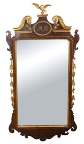 19th C. Chippendale Style Mirror of Mary Bristol, Connecticut