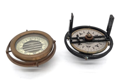 Two Nautical Compass / Pelorus, Wilcox Crittenden & E.S. Ritchie