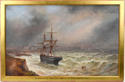 1890 John Taylor Allerston Ship Oil On Canvas