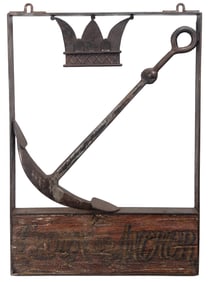 Crown & Anchor Metal Nautical Advertising Tavern Trade Sign