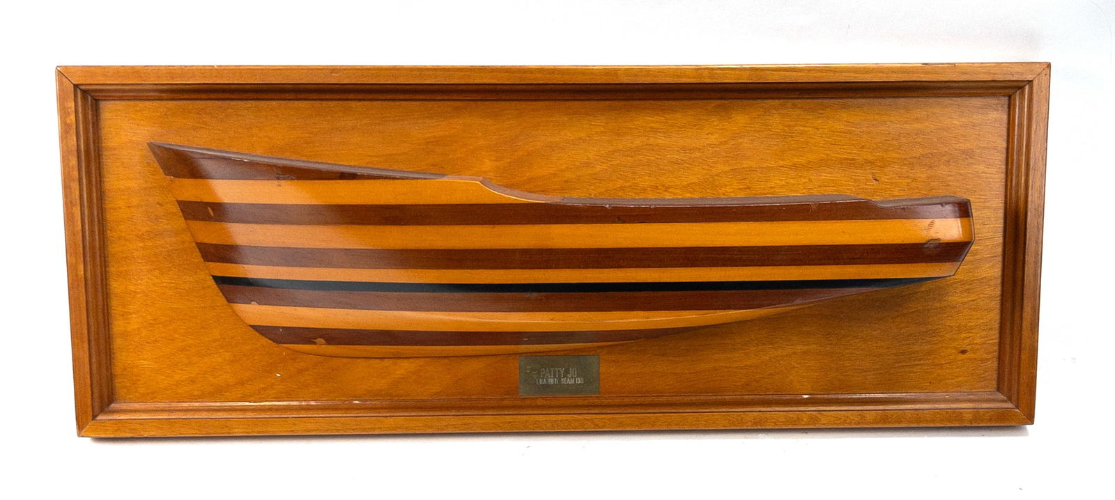 Stacked Mixed Wood Half Hull Ship's Model (1 of 4)