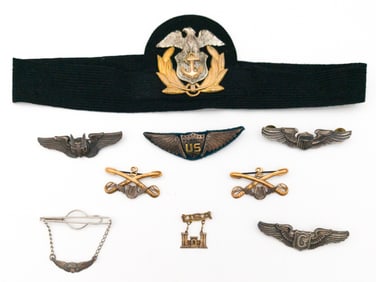 Lot of 9 WWII United States Military Badges