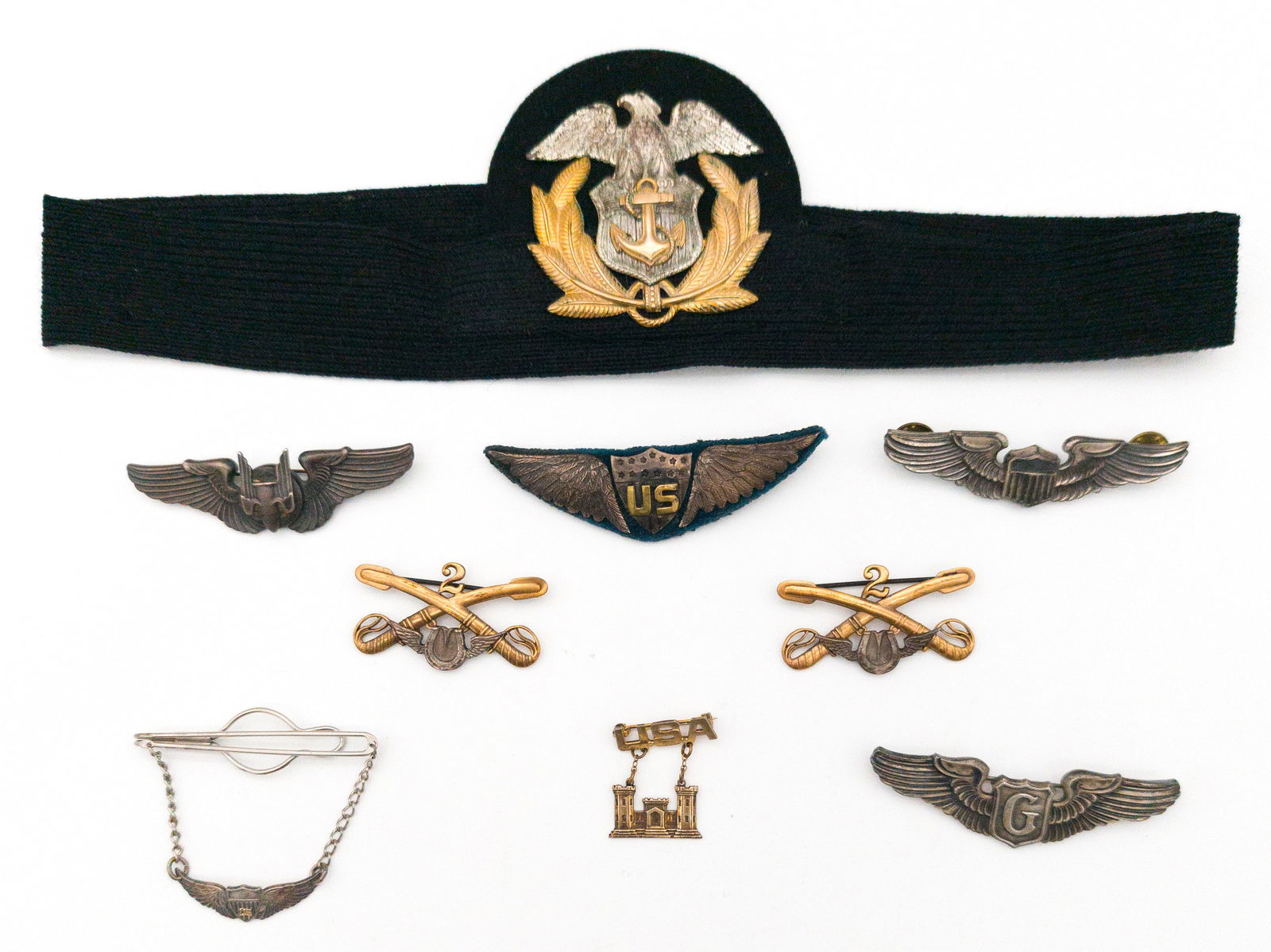 Lot of 9 WWII United States Military Badges (1 of 7)