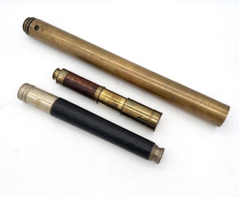 Three Ship's Spyglass Telescopes, Ross London WWI Signal Scope