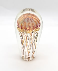 Rick Satava Art Glass Jellyfish Paper Weight