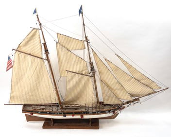 Wood Ship Model of The Prince De Neufchatel New York