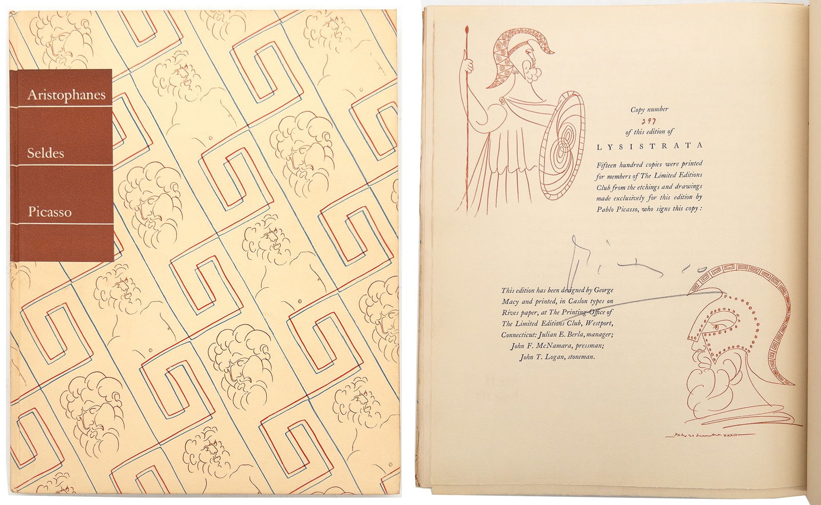 Signed Pablo Picasso, Aristophanes Lysistrata, 1934, Limited Edition (1 of 9)
