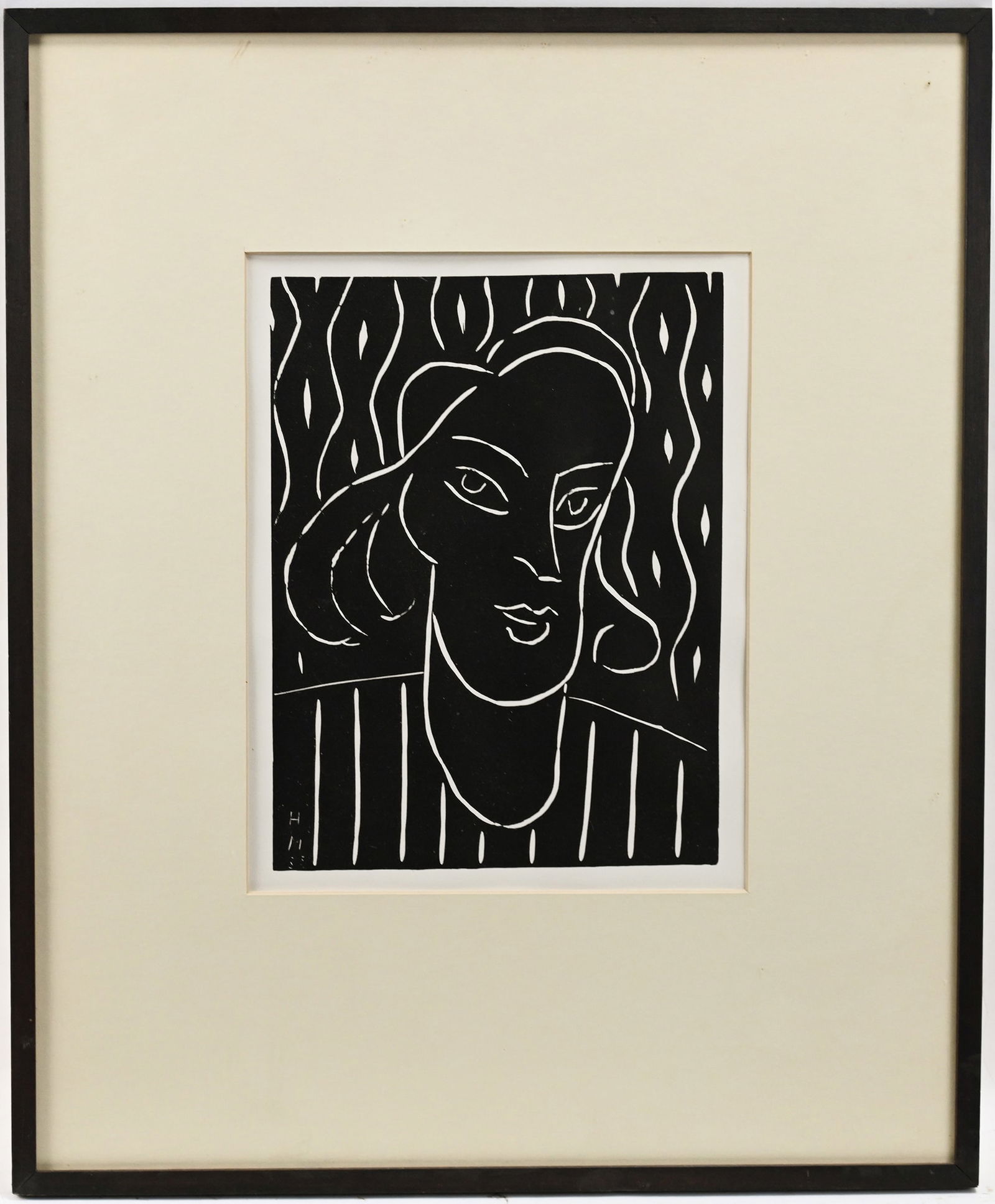 Henri Matisse Linocut "Teeny" 1959 Edition: Henri Matisse Linocut "Teeny" 1959 Edition. Print measures appx 12 1/2" x 10", and 23 1/2" x 19 1/2" framed. In good original condition.