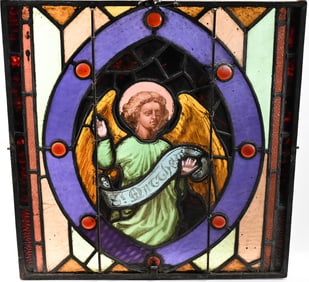 19th C. Church Stained Glass Window of St. Matthew