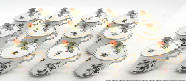 12 Herend Rothschild Bird Pot De Creme