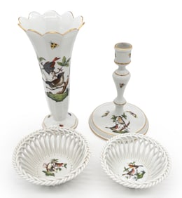 Grouping of Herend Rothschild Bird Porcelain
