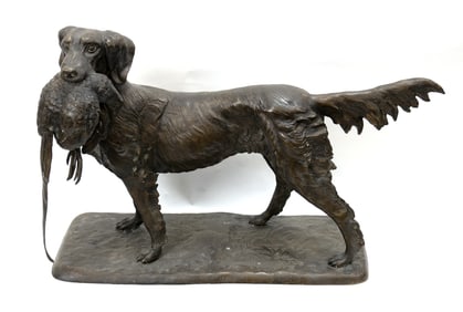 After Moigniez "Hunting Dog with Pheasant", Bronze