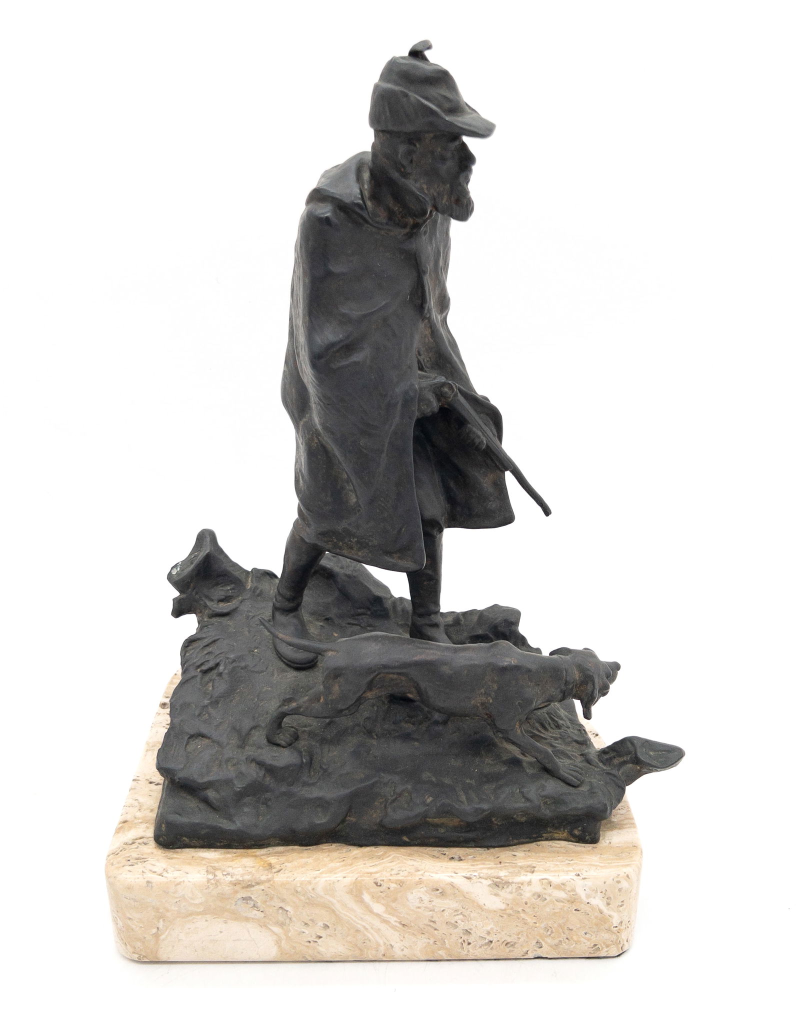 Oscar Hertel German Bronze Sculpture Hunter with Hounds (1 of 5)