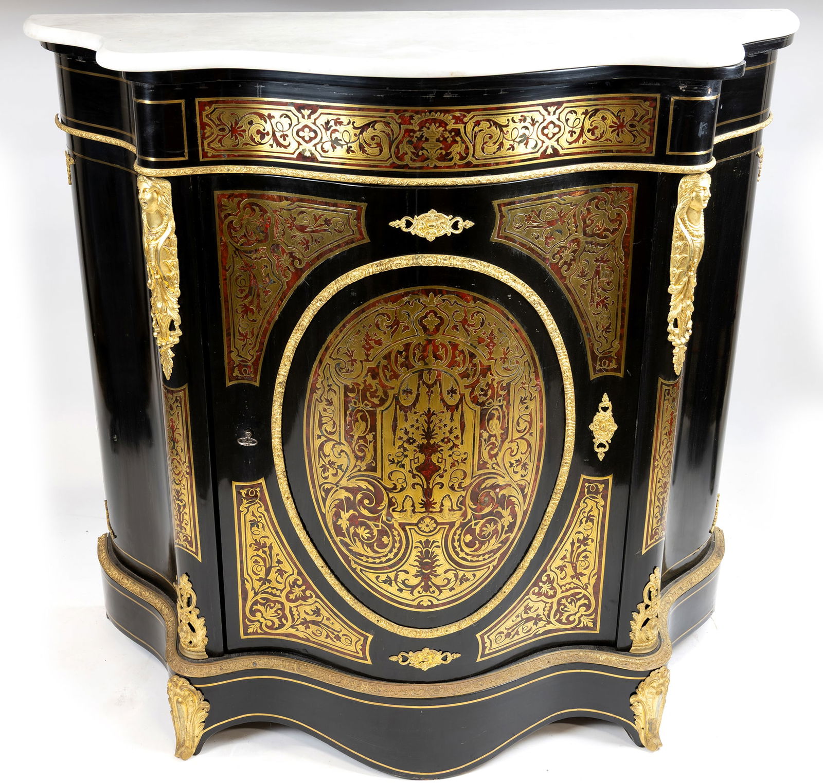 French Boulle Marbletop Cabinet (1 of 4)