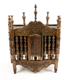 19th C. French Provincial Walnut Panetiere Cabinet