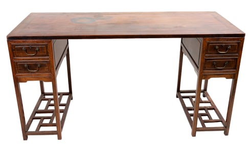 Chinese Rosewood Three-part Desk with 4 Drawers