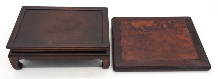 Lot of 2 Chinese Wood Carved Stands / Low Tables