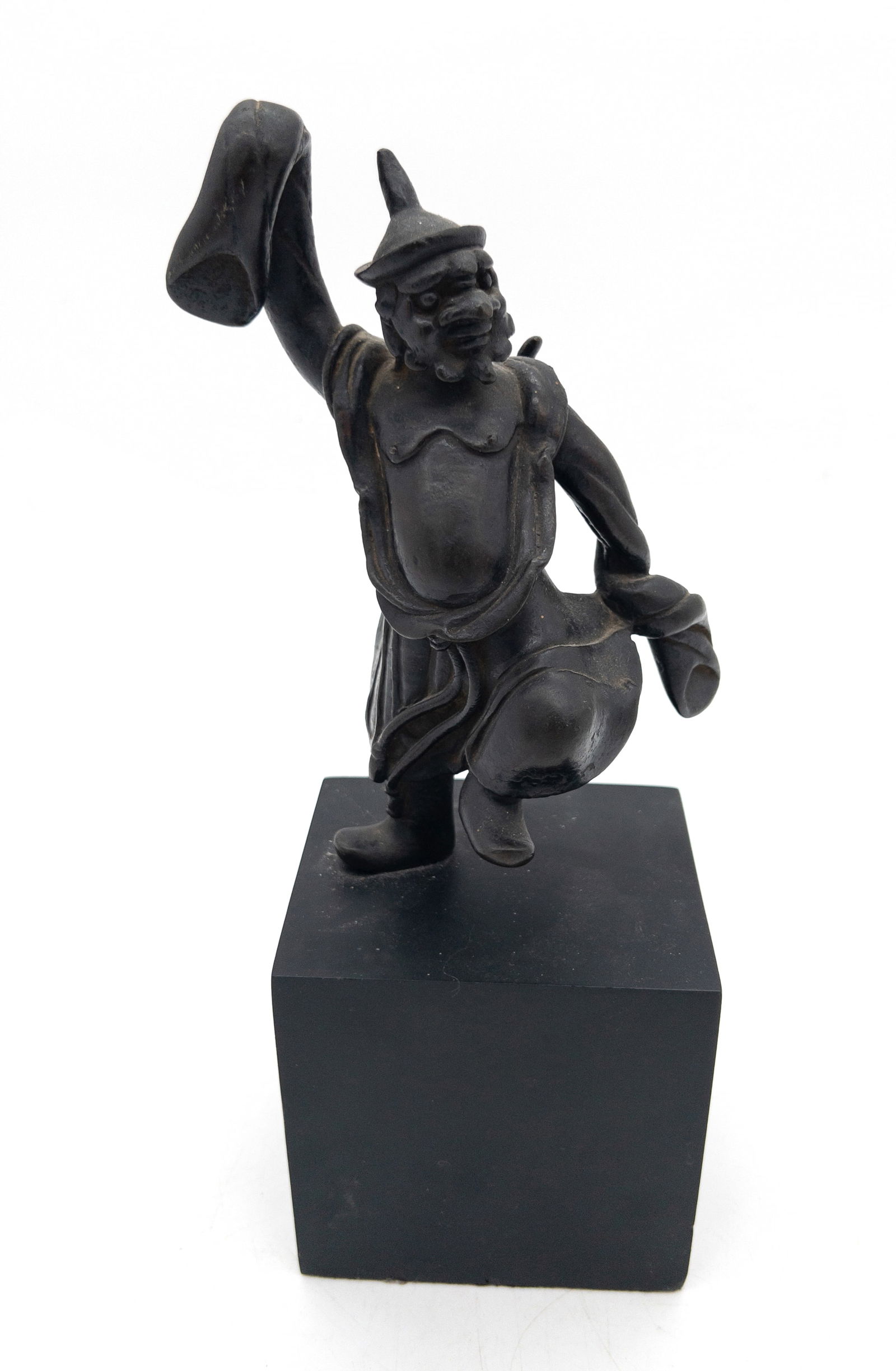 Chinese Ming Dynasty Cast Bronze Dancing Bearded Figure: Chinese Ming Dynasty Cast Bronze Dancing Bearded Figure. In very good original condition. Bronze measures appx 7" tall, and 11" tall on stand.