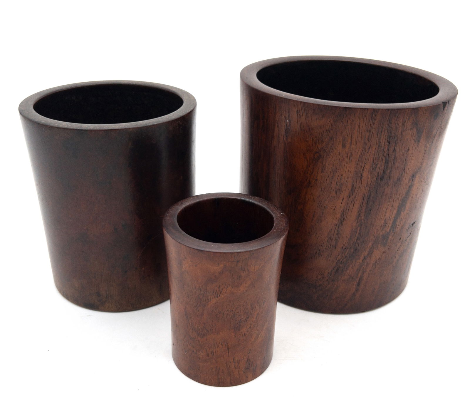 Lot of 3 Japanese Wooden Calligraphy Brush Holders (1 of 4)