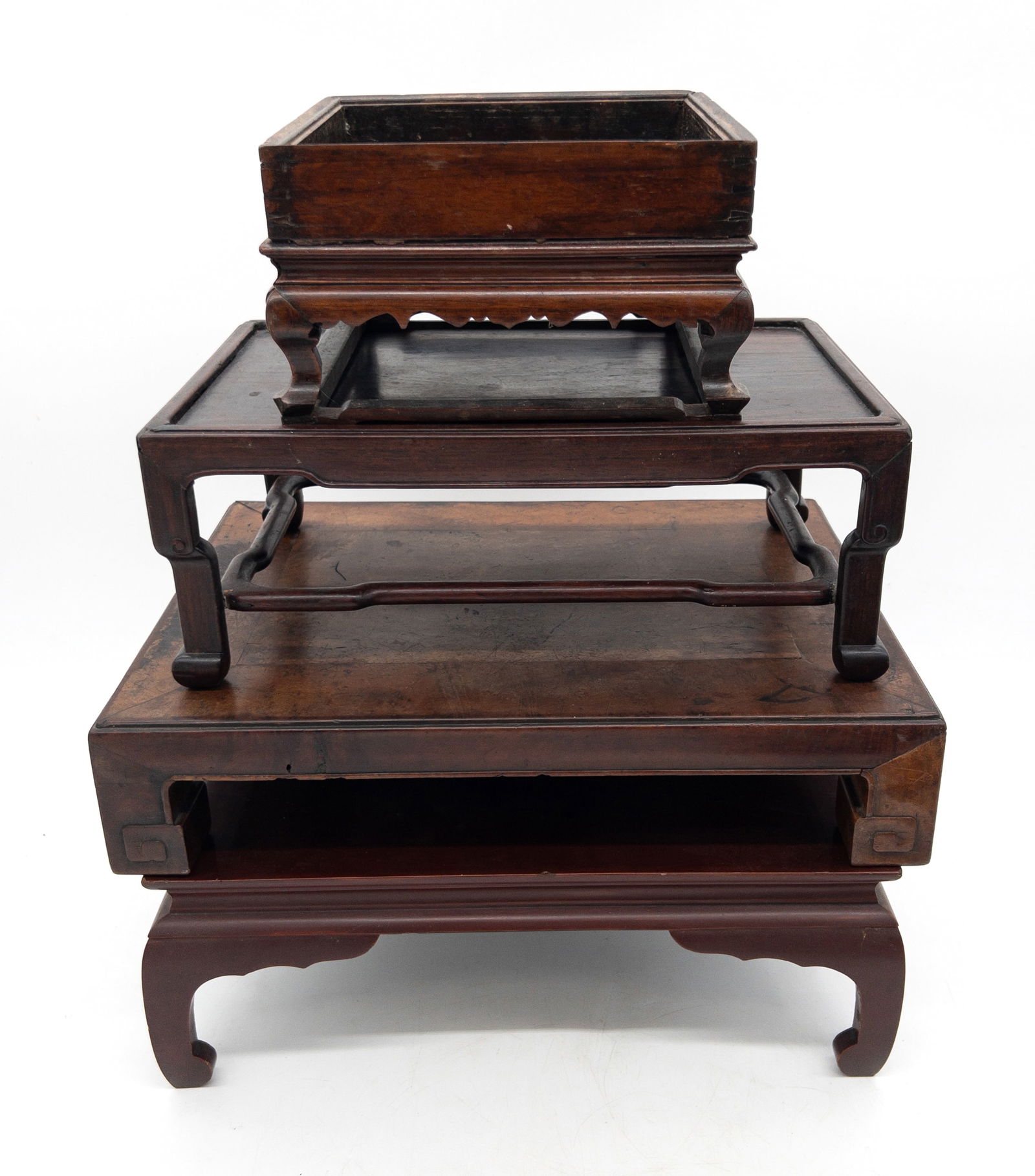 Lot of 4 Japanese Wood Carved Stands / Low Tables (1 of 5)