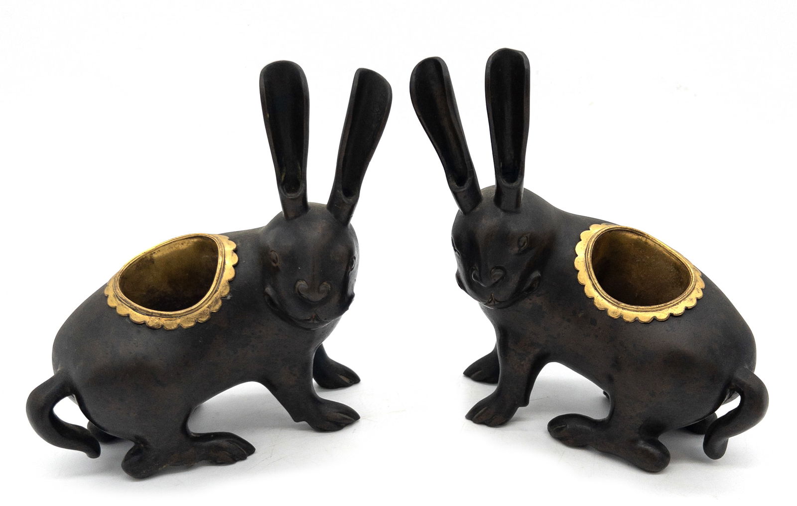 Japanese Edo Period Cast Bronze Rabbit Censers (1 of 8)
