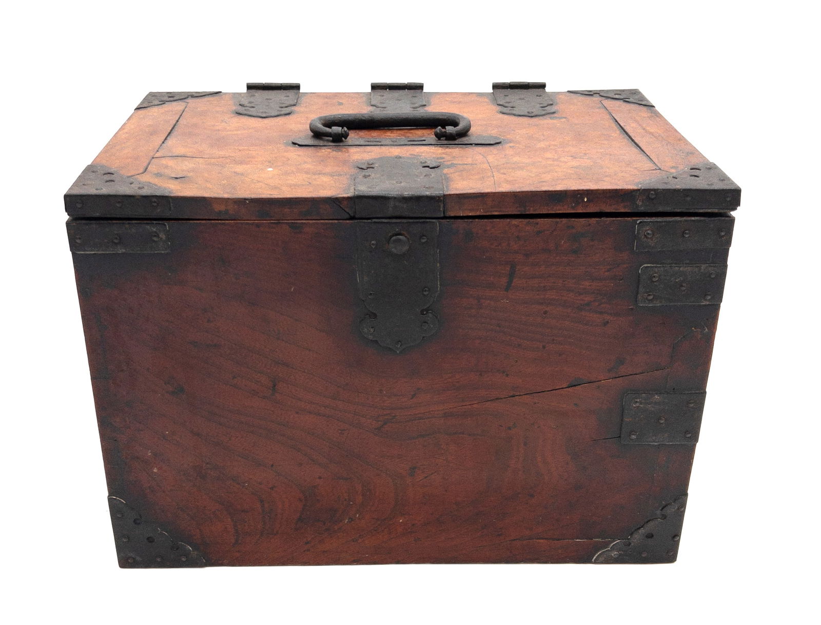 19th C. Japanese Keyaki Zelkova Wood Suzuribako Merchant's Box (1 of 5)