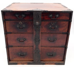 19th C. Japanese 6 Drawer Ship's Chest