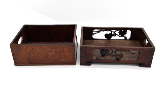 Lot of 2 19th C. Japanese Wood Boxes