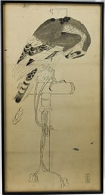 Japanese Ink Preparatory Drawing of Falcon