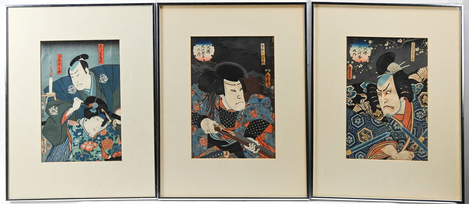 Three 19th C. Japanese Wood Block Prints, Utagawa Kunisada (1 of 8)