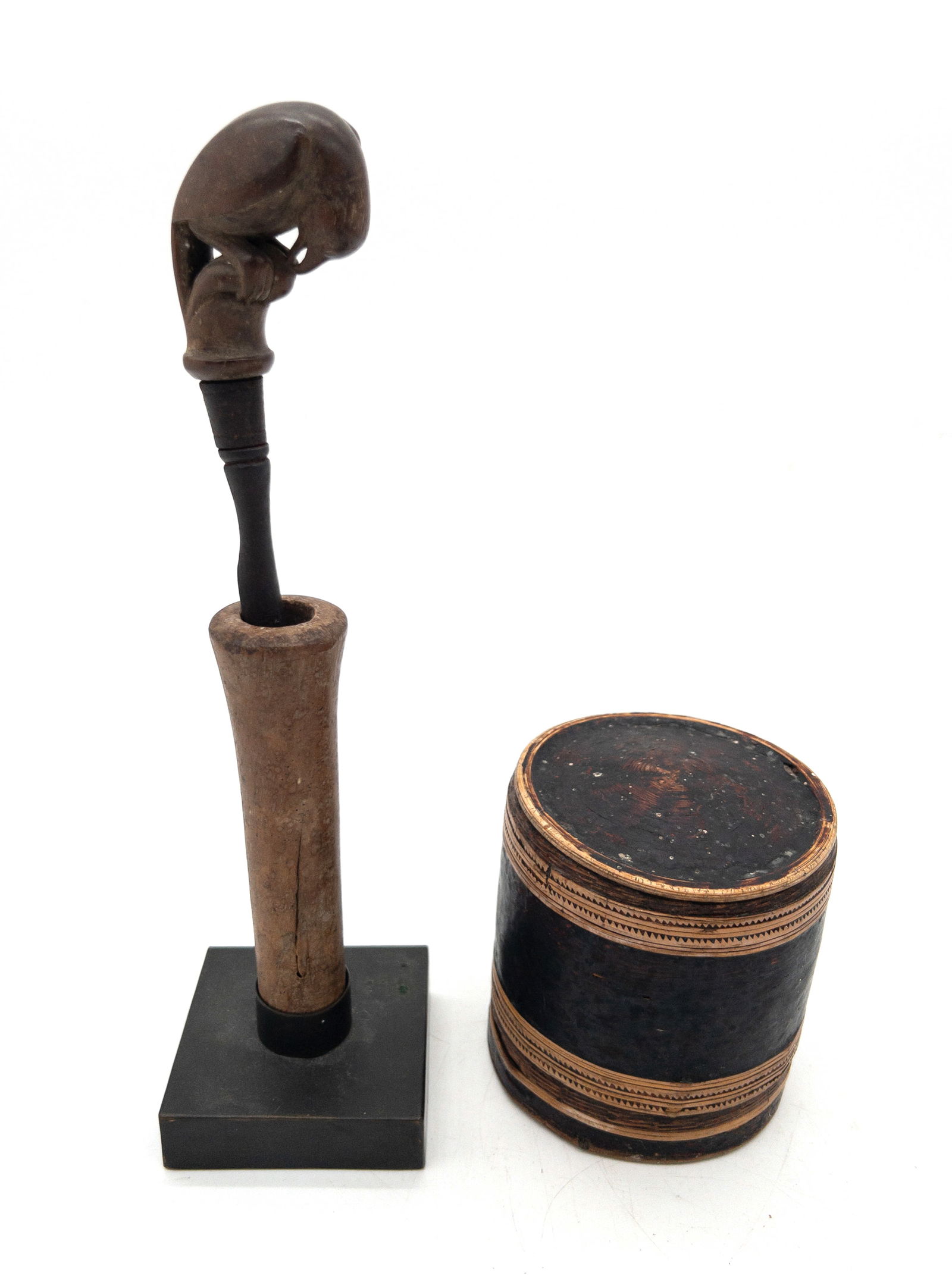 Indonesian Bird Form Lime Betel Nut Mortar and Pestle & Container (1 of 5)